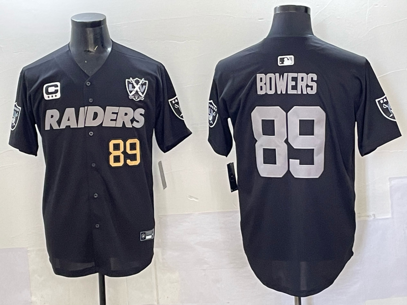Men Oakland Raiders #89 Bowers Black Nike 2025 Limited NFL Jersey 009